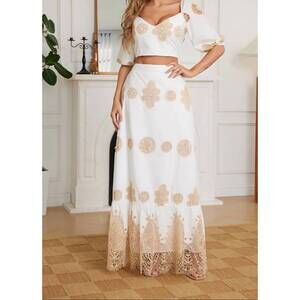 NEW CHICWAYS matching skirt set in white
